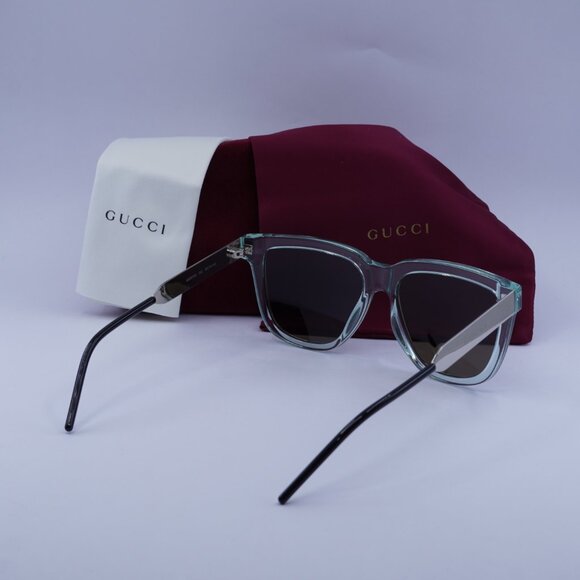 Gucci GG0976S 002 Square Sunglasses - Shiny Green\Brown - Picture 4 of 10